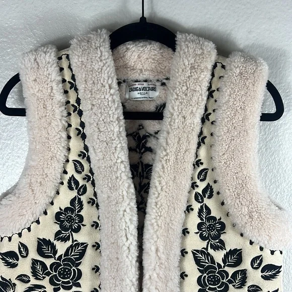 (SOLD) Zadig & Voltaire Feti Shearling Cardigan Vest - Picture 9 of 15
